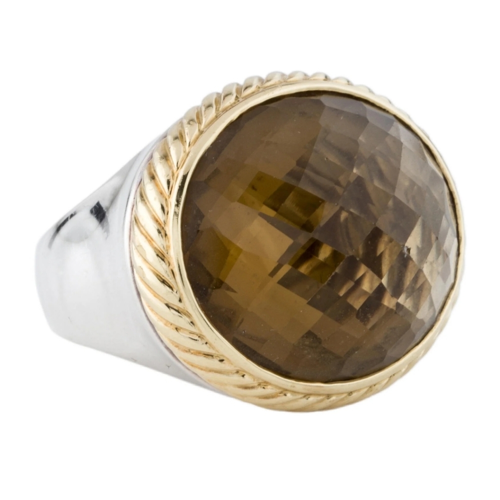 David Yurman size 6.75 Smoky Quartz Cocktail Ring
